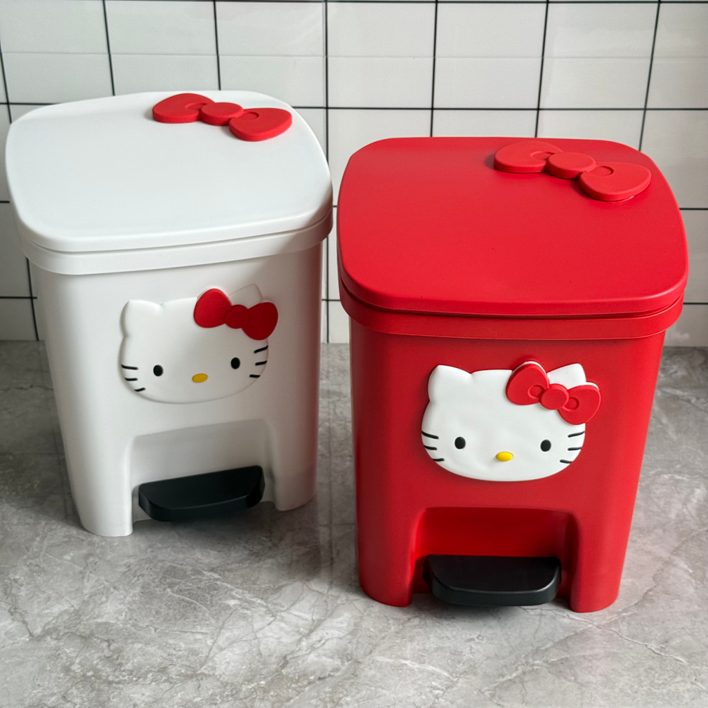 ถังขยะ สวัสดี คิตตี้ การ์ตูนน่ารักดูดีบ้านห้องนั่งเล่นห้องนอนประเภทเหยียบห้องน้ําความจุขนาดใหญ่พร้อมฝาปิด - รูปที่ 7