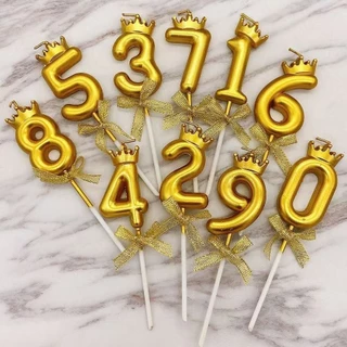 📌 เทียน Happy birthday เทียนวันเกิด ตัวเลข สีเคลือบเมทัลลิค 📌เทียนแบบตัวเลข ปักเค้กวันเกิด