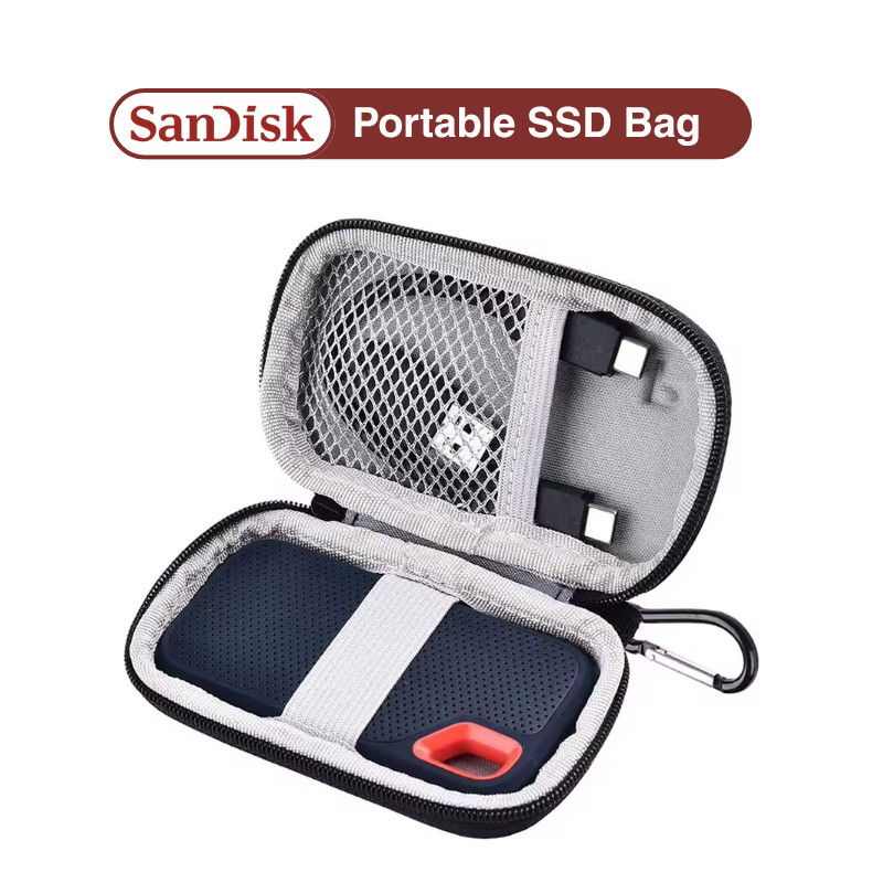 กล่องเก็บ SSD แบบแข็ง สำหรับ SanDisk Extreme/PRO Portable SSD 500GB 1TB 2TB 4TB ป้องกันน้ำ กันฝุ่น ก