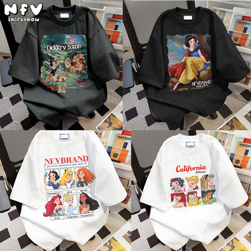 NFV พร้อมส่ง✨พิมพ์ลายแฟชั่น เสื้อยืดแขนสั้นคอกลม ใส่สบายไม่รัดตัว ผ้าฝ้าย ระบายอากาศ ใส่สบาย  YG0