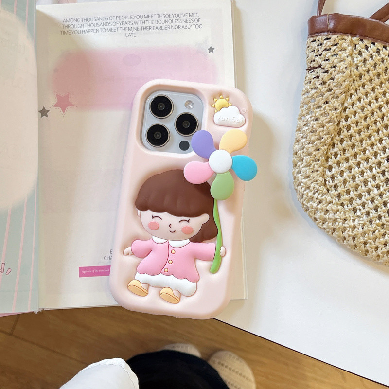 3D สนุก Spinable Windmill สาวซิลิโคนเคสโทรศัพท์สําหรับ iPhone 13 14 15 16 Pro Max ปลอกซิลิโคนอ่อนนุ่มฝาครอบป้องกันสําหรับ iPhone16Promax กรณี ราคา ถูกที่สุด ดีลบีเคเค แกลเลอรีภาพที่ 6