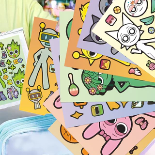 8PCS ดอกไม้ Fairy Dress Up สติกเกอร์สนุกเกมปริศนาเด็ก DIY Sprunki สติกเกอร์ตกแต่ง