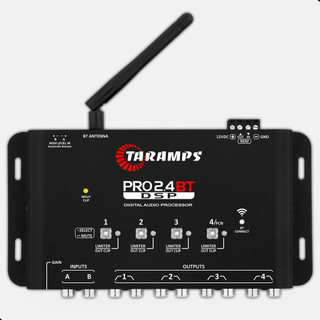 Processador De Áudio PRO 2.4 BT Bluetooth Controle Aplicativo Equalizador 4 Saídas RCA Taramps