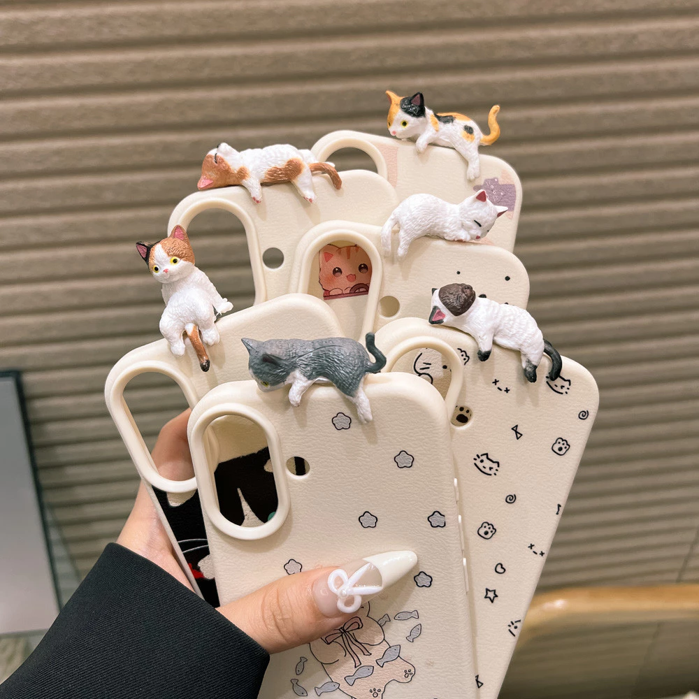 เคส iPhone จี้รูปแมวการ์ตูน สำหรับ iPhone 11-17 Series thumbnail 8