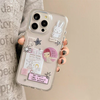 โปร่งใส จัดส่งจากประเทศไทย น่ารักกระต่าย for iPhone เคสไอโฟน 11 12 13 14 15 16 PLUS PRO MAX X XS MAX XR 7/8PLUS แอปเปิ้ล