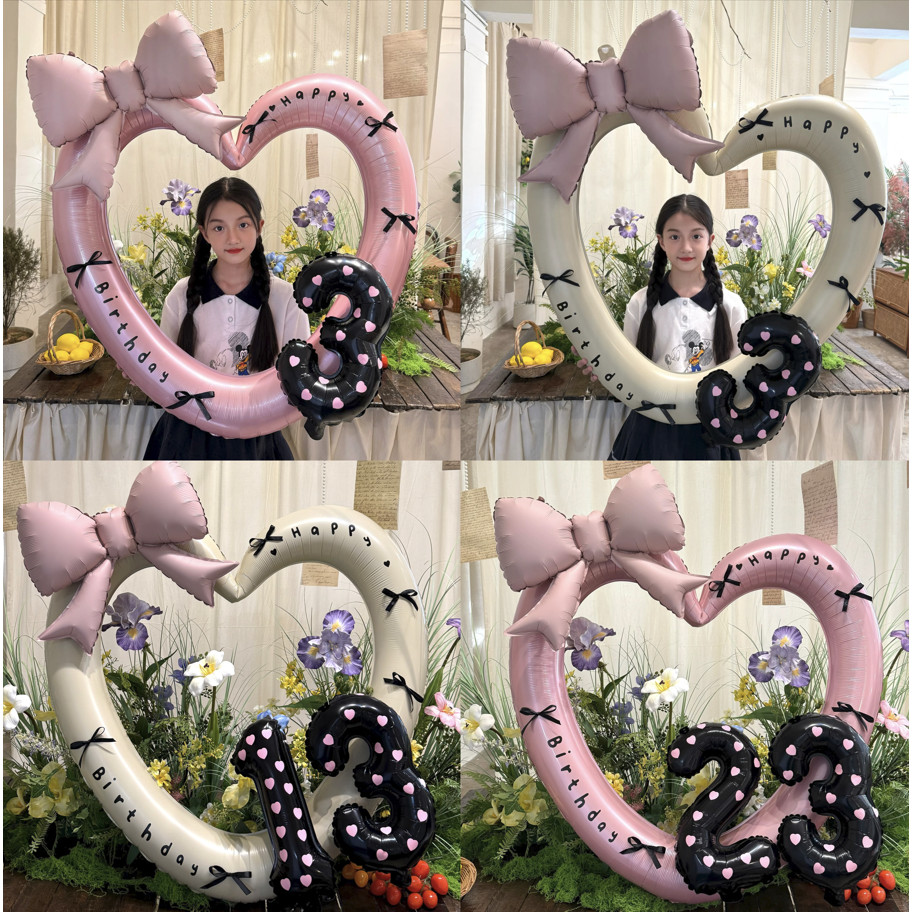 อินโบว์หัวใจรักกรอบรูปกลวงอลูมิเนียมฟิล์มจํานวนบอลลูนตกแต่งวันเกิดสาวหัวใจเด็กเด็ก133เซนติเมตรอุปกรณ์ประกอบฉากตกแต่งวันเกิดพรรคตกแต่งวันเกิดบอลลูนพ