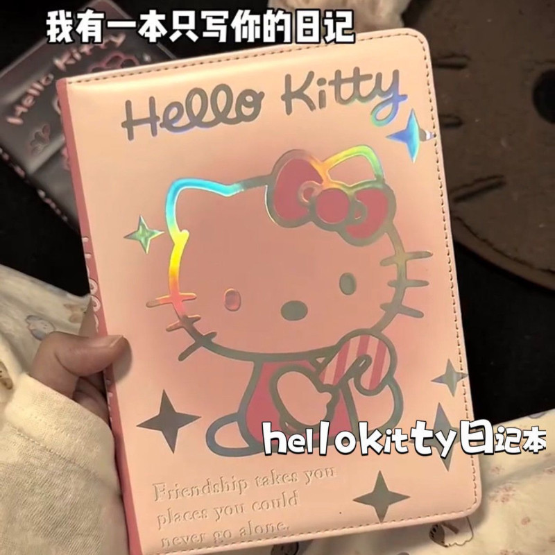 สมุดบันทึกหนาน่ารัก Sanrio Hello Kitty - ไดอารี่วารสารหน้าสีสันสดใสสําหรับเด็กผู้หญิงนักเรียน