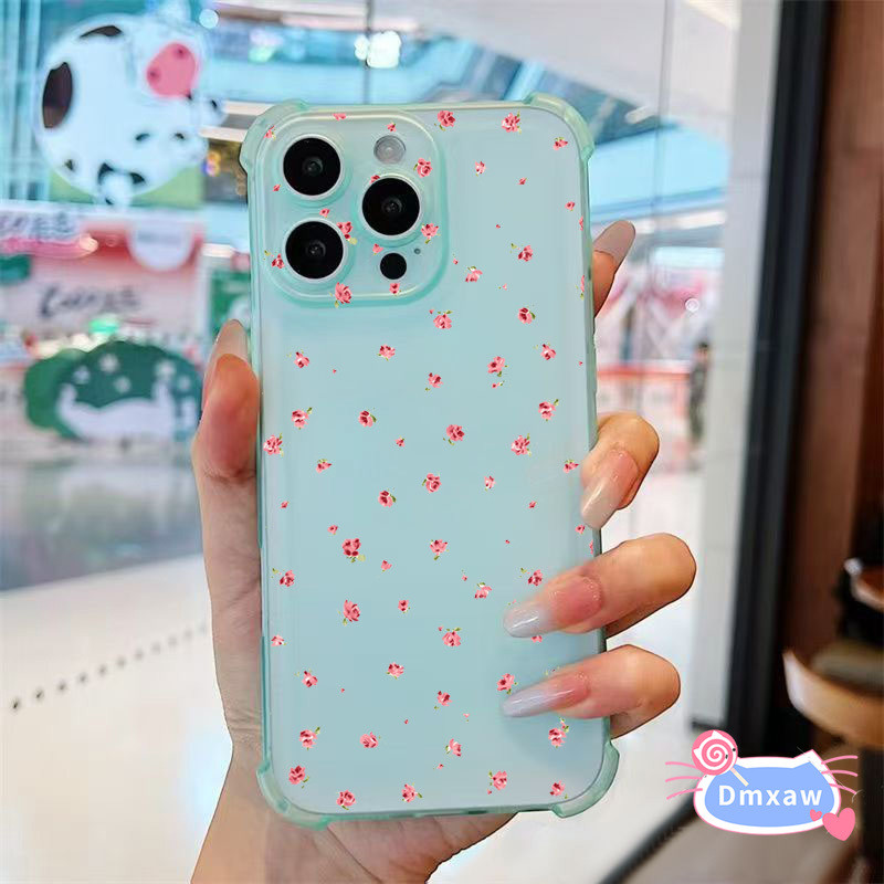 Rose ดอกไม้เคสโทรศัพท์สําหรับ OPPO A6 Pro F31 A5 5G A5X A96 A76 A35 A15 A15S A79 A98 A97 A57 A77 A55 A56 A9 A5S A12s A12 5G พิมพ์ดอกไม้ปลอกสี่มุมกันกระแทก - รูปที่ 2