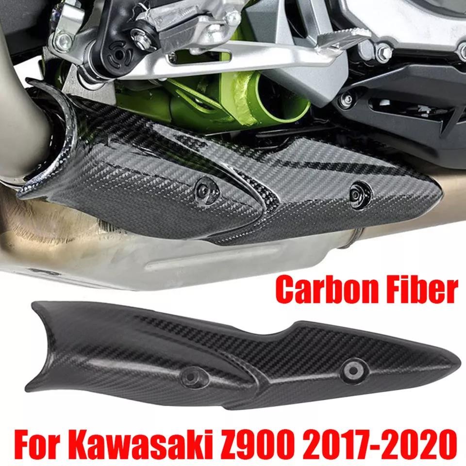 WA For Kawasaki Z900 Z 900 2017-2021 Motorcycle Exhaust Middle Link Pipe Carbon Fiber Heat Shield Co