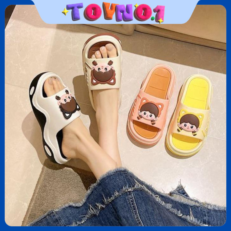 ToyNo.1🧸พร้อมส่ง🧸"LT-2616" รองเท้าแตะแบบสวม ลายการ์ตูนน่ารัก สไตล์เกาหลี พื้นหนานุ่ม ใส่สบาย