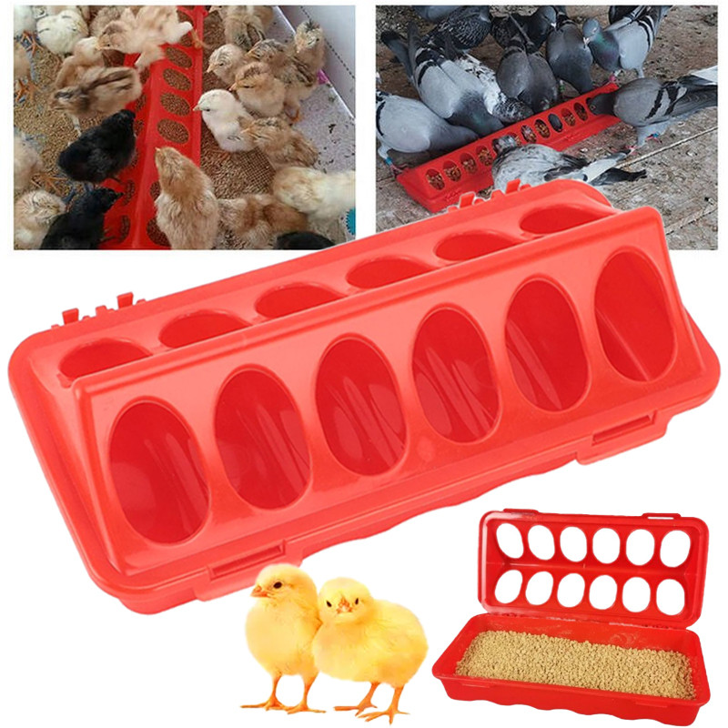 รางให้อาหารลูกไก่ ที่ให้อาหารไก่พลาสติก อุปกรณ์ให้อาหารไก่ เครื่องให้อาหารสัตว์ปีก ป้องกันอาหารหกหล่น