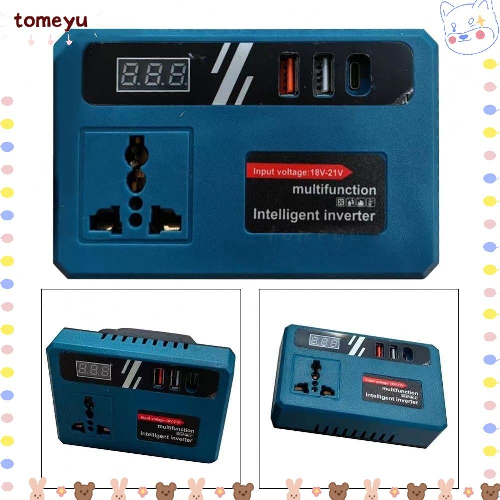 TOMEYU อินเวอร์เตอร์แบตเตอรี่ลิเธียม, 3 พอร์ต USB DC 21V ถึง 220V แบตเตอรี่อินเวอร์เตอร์, High Power 120W มัลติฟังก์ชั่นหม้อแปลงไฟฟ้าสําหรับกิจกรรมกลางแจ้งและอุปกรณ์