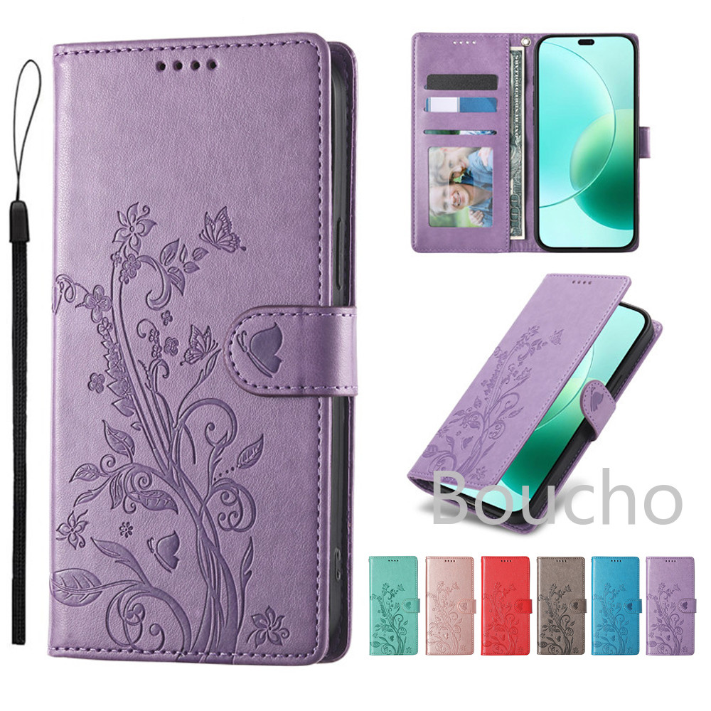 ปลอกสําหรับ OPPO Realme 14 13 12 Lite Pro Plus 14X 12X C55 C53 ผู้ถือบัตรพลิกฝาครอบโทรศัพท์ป้องกันขา