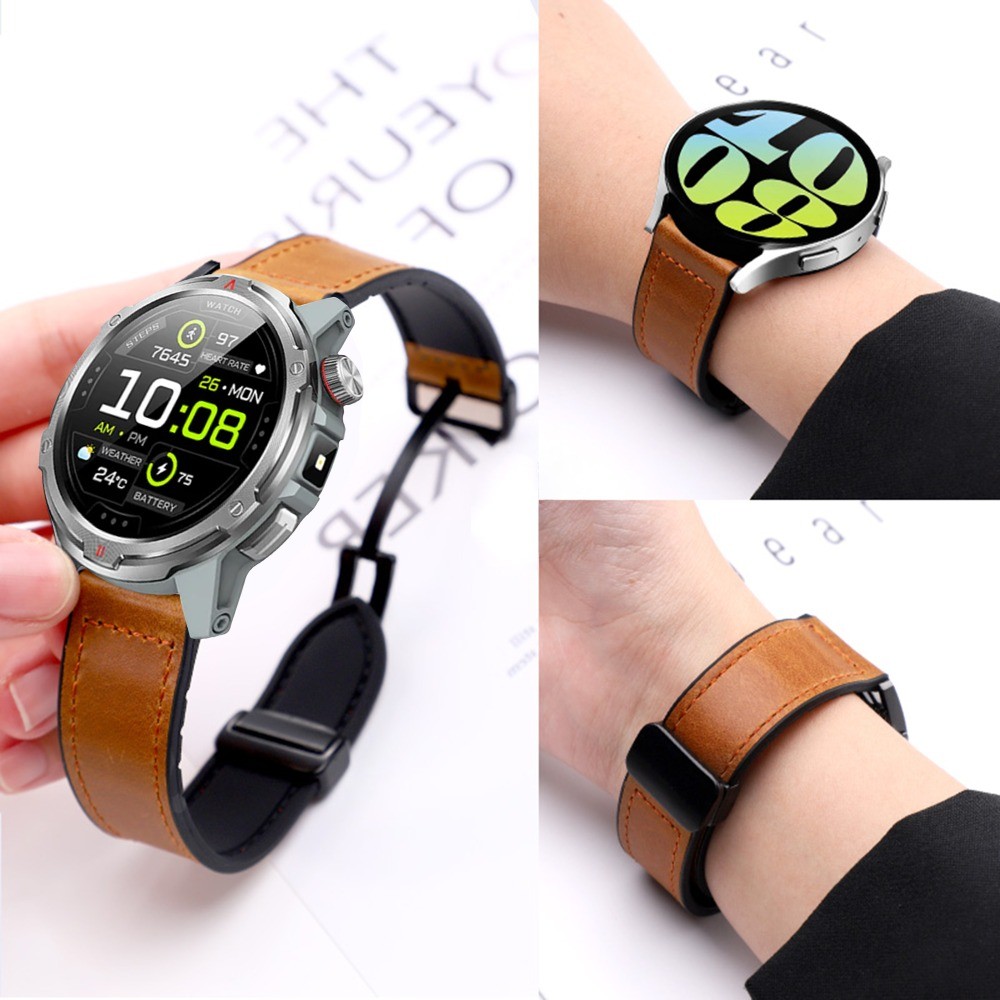 22 มม.20 มม.หนังแม่เหล็กสําหรับ aolon Navi R4/R3/R2 สร้อยข้อมือซิลิโคนสําหรับ aloon tetra R4/S3/S2/Q