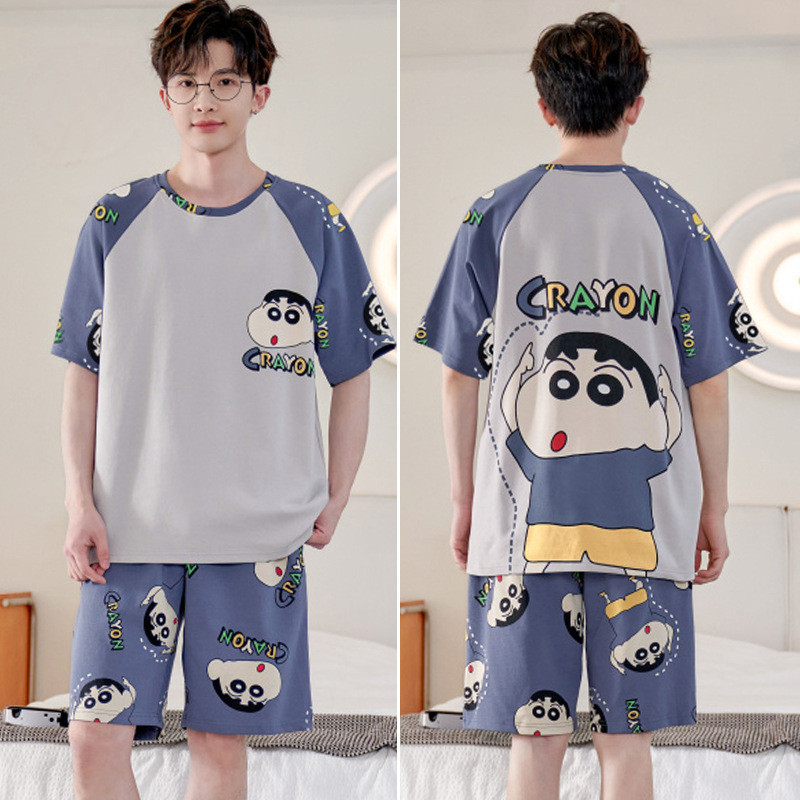 ชุดพักผ่อนผู้ชายแขนสั้น ยามฤดูร้อน ใส่สบายสำหรับหนุ่มๆ