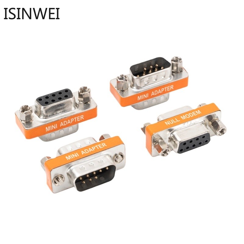 RS232 Serial Port Cross DB9 หัวแปลงพอร์ตอนุกรมชาย/หญิง COM Port Connector