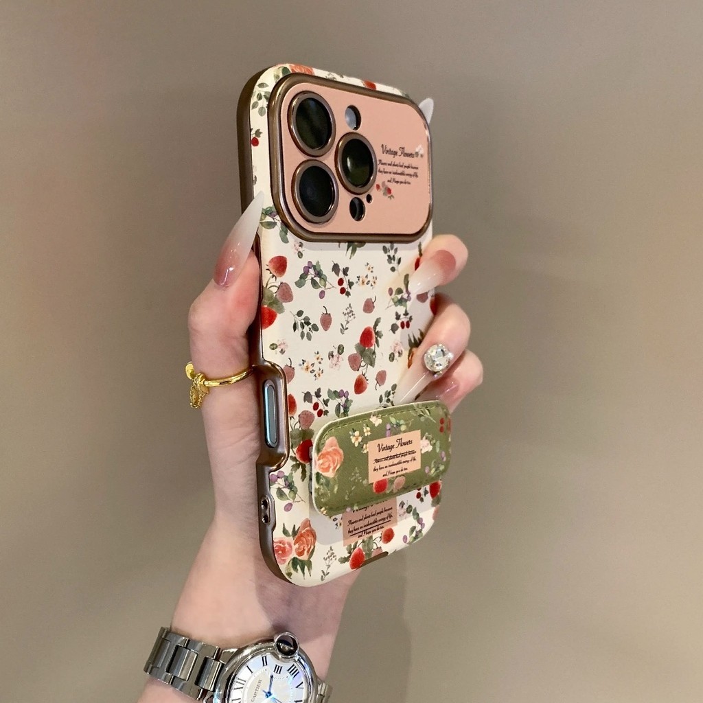 [สตรอเบอร์รี่สด] เคสโทรศัพท์ iPhone 16/15promax Stand 14/13/12 รวมทุกอย่าง กันกระแทก
