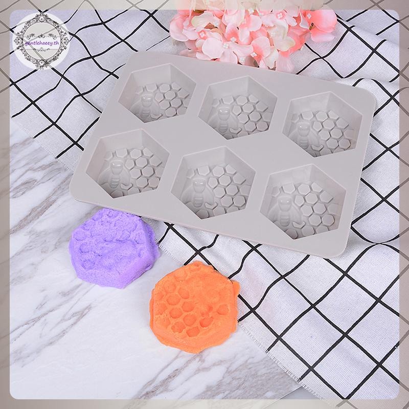 GG 1 Pc 6 Cavity ซิลิโคน Bee Hive Decor สบู่ทํามือ Mould เรซิ่นแม่พิมพ์ TH