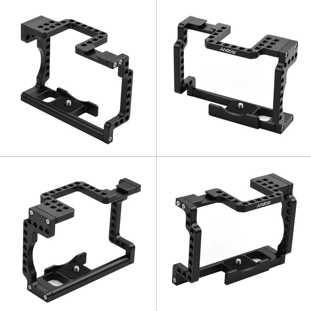 Hammer.th Andoer Came Cage Rig Aluminium Alloy Shoe Cold Shoe 1/4 ด้ายที่เข้ากันได้กับ Canon M50 Mir