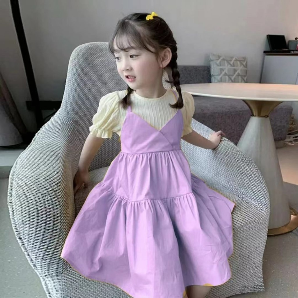 【จัดส่งจากประเทศไทย】ชุดเดรสใหม่สำหรับเด็กผู้หญิง ผลิตจากผ้านุ่มสบาย ชดเดรสเด็กผู้หญิง