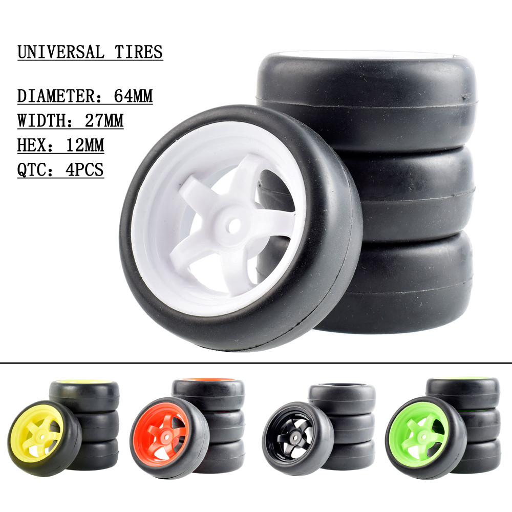 6030-6018 64 มม.ยางและชุดล้อ 4PCS สําหรับ 1:10 HSP HPI SAKURA D3 Kyosho FW06 ทั่วไป