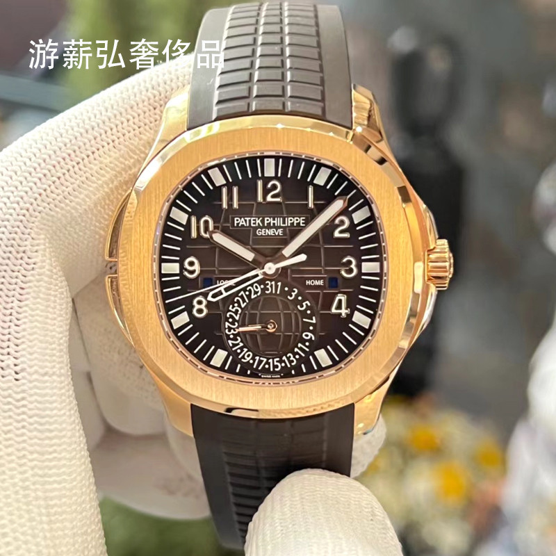 Patek Philippe AQUANAUT18K Rose Gold Grenade Automatic Mechanical Watch นาฬิกาผู้ชาย 5164R-001