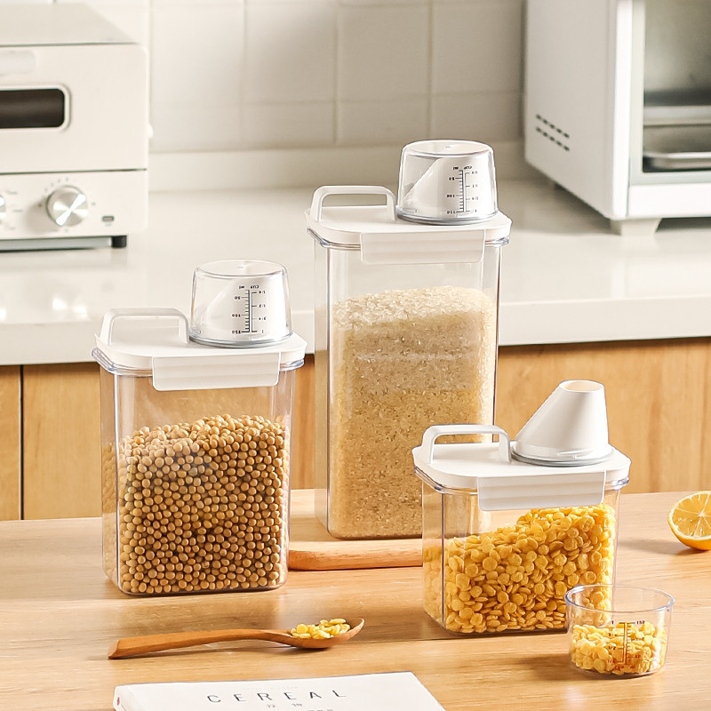 ถังเก็บธัญพืช เก็บอาหารแห้ง Food Storage กล่องเก็บธัญพืช เก็บเมล็ดพืช เก็บขนมขบเคี้ยว พร้อมถ้วยตวงและที่จับ - รูปที่ 7
