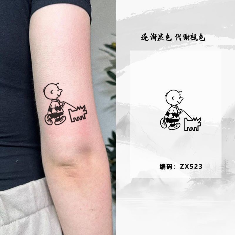 Snoopy Snoopy Charlie Dog Walking Cartoon Tattoo Stickers Herbal Small Patch Herbal Snoopy Charlies 