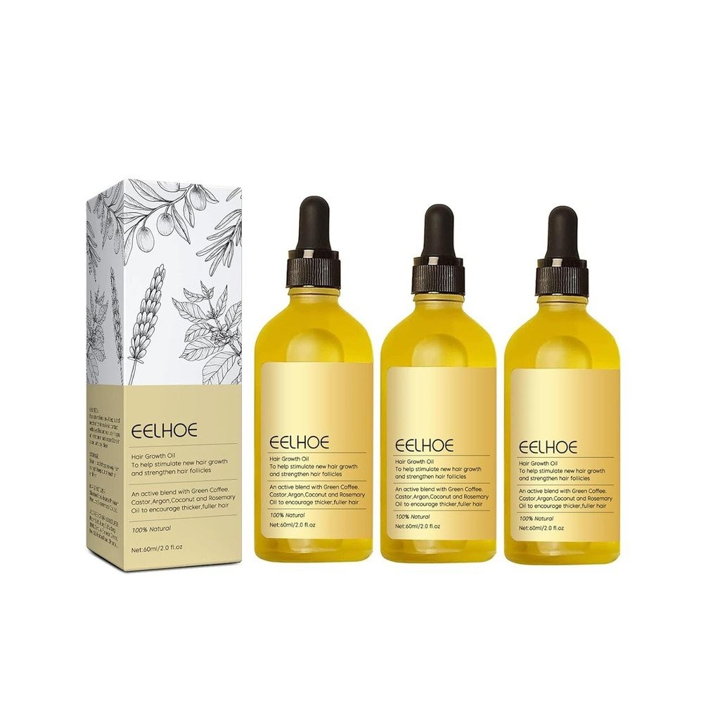 Veganic Rosemary Hair Growth Oil for Dry, Damaged & Thin Hair, Nourishing Unisex Formula (3 x 60ml)