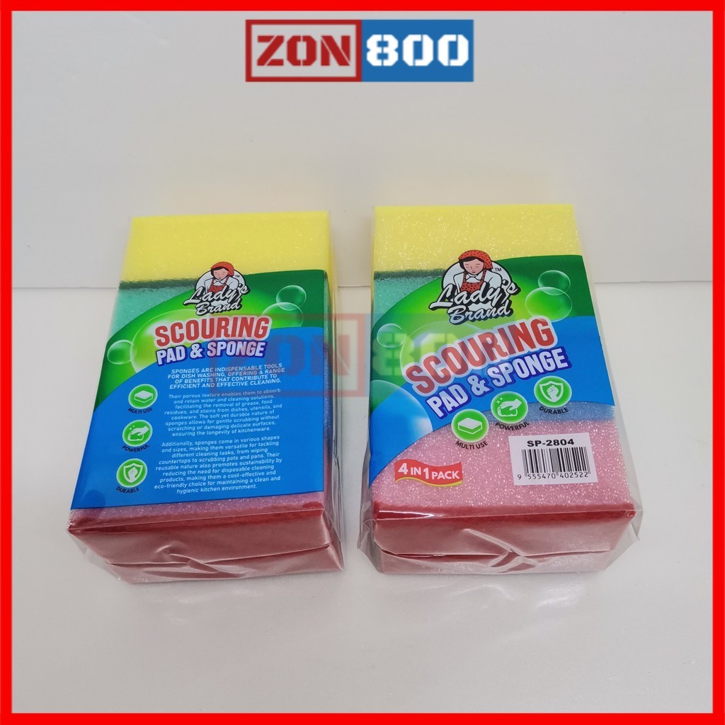 SPAN CUCI / SPONGE / SPAN / MADE IN 4 ชิ้น / 12 ชิ้น