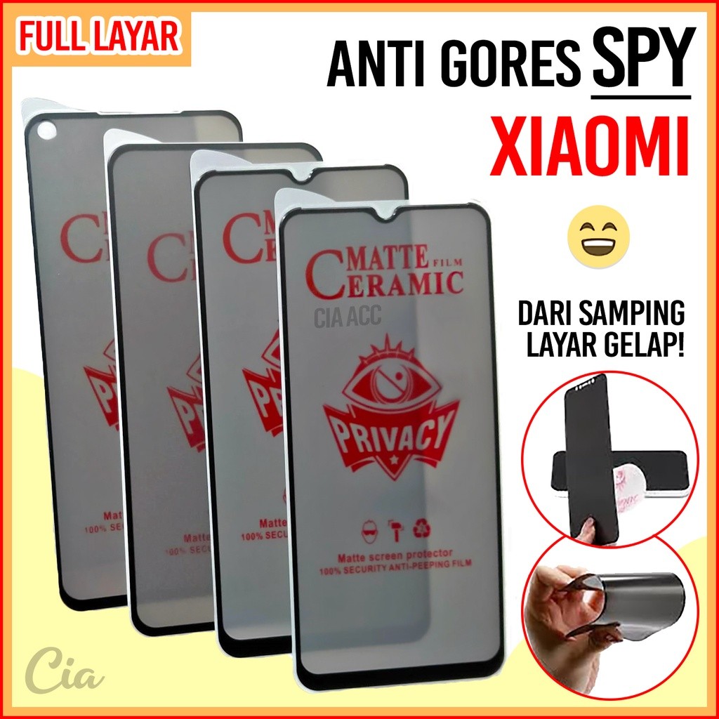 LAYAR Anti Scratch SPY Redmi 9 9A 9C 9T 10 10A 10C 12c 3 3s 3x 4A 4X 5+ 5A 6 6A 6X 7 7A 8A Pro A1 A1