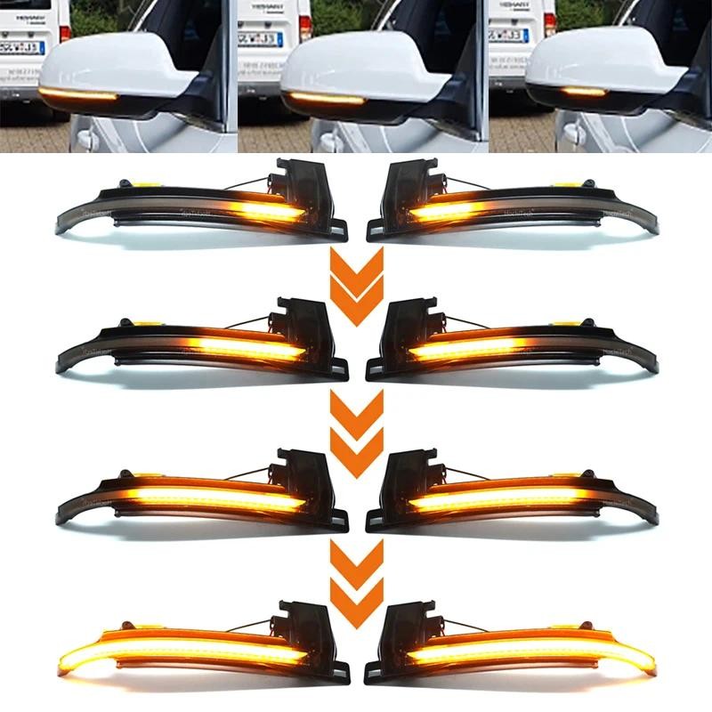 2PCS แบบไดนามิกไฟเลี้ยว LED ด้านข้างกระจก Blinker Repeater สําหรับ Audi A3 8P A4 A5 B8 Q3 A6 C6 S6 B