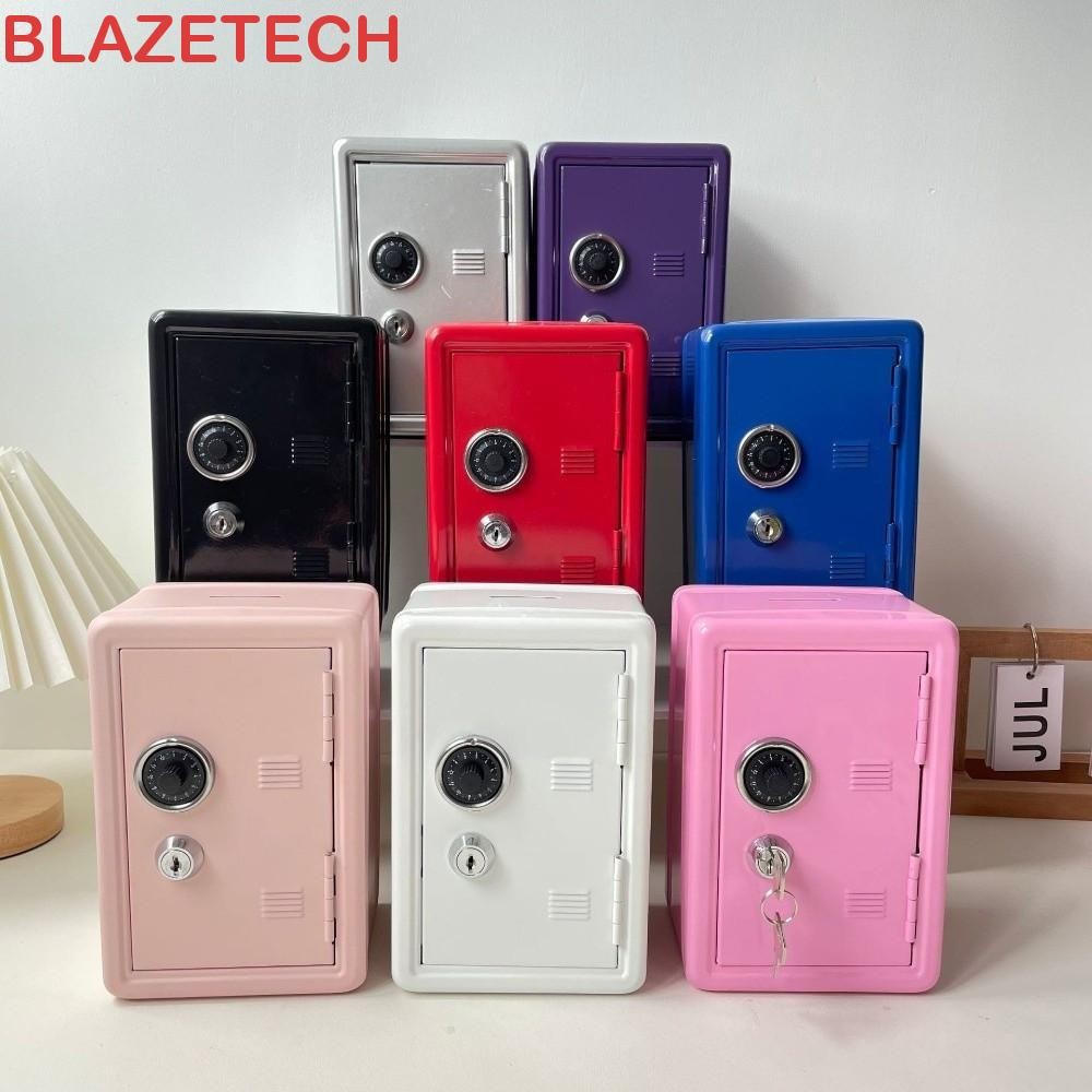BLAZETECH ตู้เซฟขนาดเล็ก, ตู้รหัสผ่านล็อคกระปุกออมสิน, กล่องตกแต่งป้องกันการโจรกรรมโลหะ Strongbox ใช้ในครัวเรือน