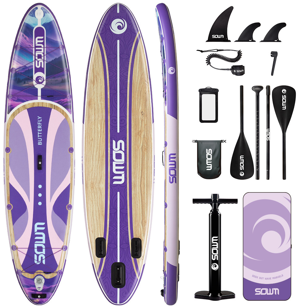 SOWM SUB กันน้ํา Inflatable Paddle Board 11x34x6 ผู้ใหญ่สไตล์ยืนน้ําโยคะตกปลาอุปกรณ์เสริม SUP