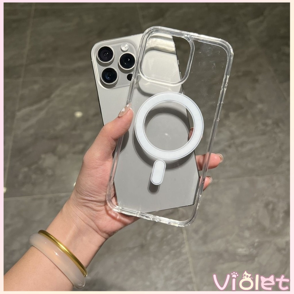 แม่เหล็ก เคสใสกันกระแทก เคสสําหรับไอโฟน11 เคสชาร์ได้ สำหรับ IPhone16 13 15 7Plus 14 12 11 Pro MAX 8 6 7 6S Plus - รูปที่ 5