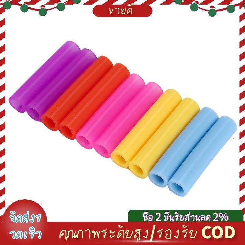 10ชิ้นคละสีนํามาใช้ใหม่ซิลิโคนหลอดเคล็ดลับครอบคลุมสําหรับ0.24นิ้ว6มิลลิเมตรสแตนเลสดื่มฟาง