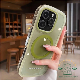 IMD การไล่ระดับสีแม่เหล็กเคสโทรศัพท์ iphone16 Pro Max 15 14 13 12 ปลอกสําหรับเคส iPhone ซิลิโคนนุ่ม TPU กันกระแทก
