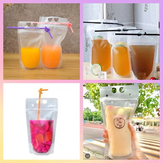 ส่งฟรี ถุงใส่น้ำ มีหูหิ้ว แบบซิปล็อก ก้นตั้งได้ (50 ใบ)