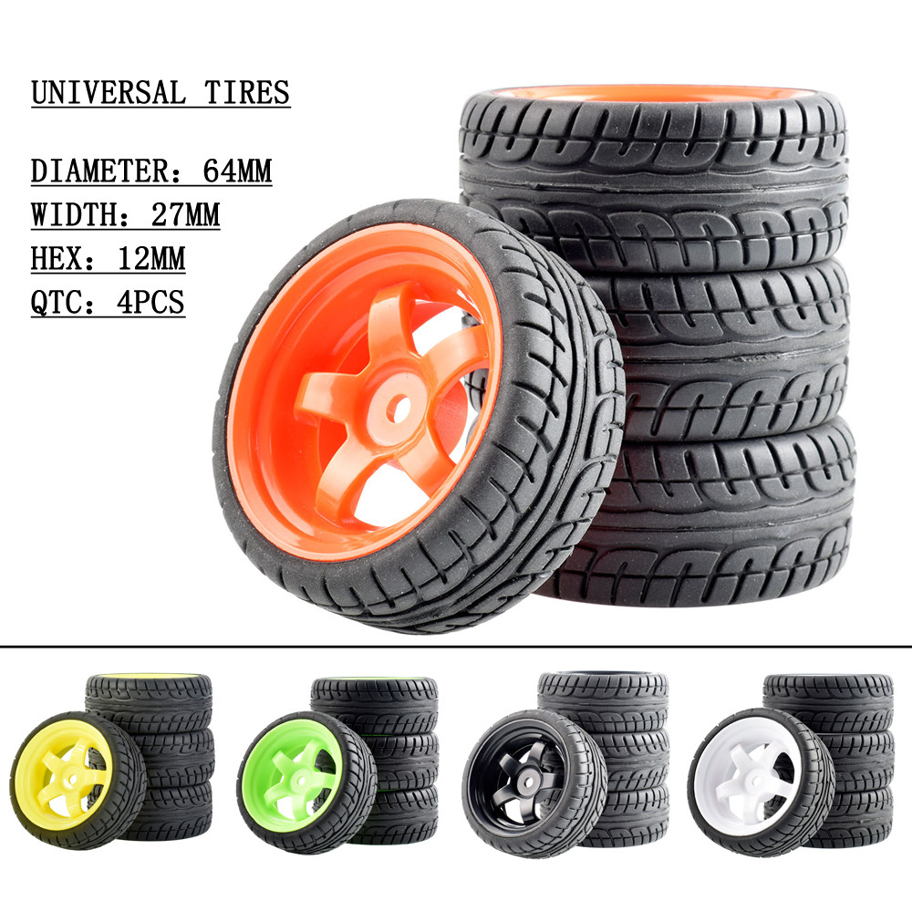 6030-8003 64 มม.ยางและชุดล้อ 4PCS สําหรับ 1:10 HSP HPI SAKURA D3 Kyosho FW06 ทั่วไป