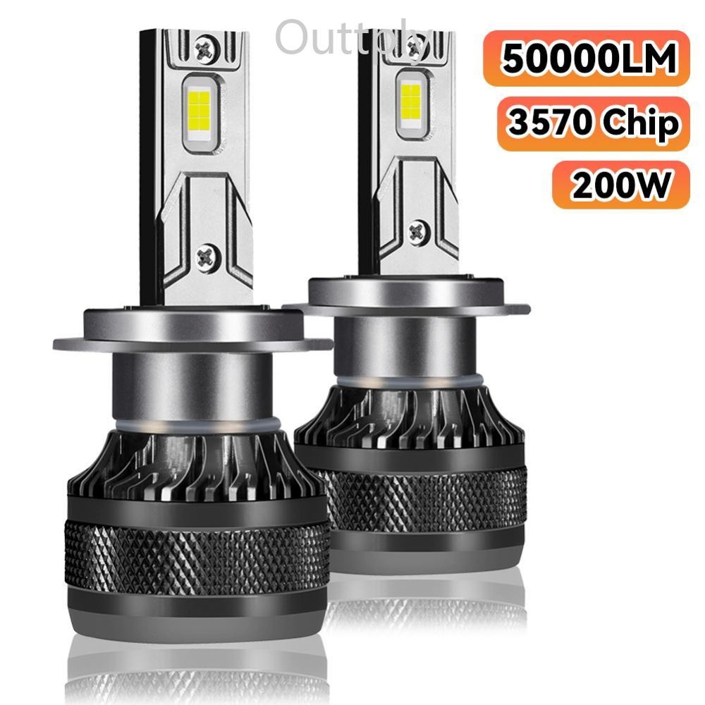 Outtply 1 PC 200W ไฟหน้ารถ LED H1 H8 H11 HB3 HB4 9005 9006 H4 H7 ไฟ LED 6000K 50000LM หลอดไฟ LED อัต