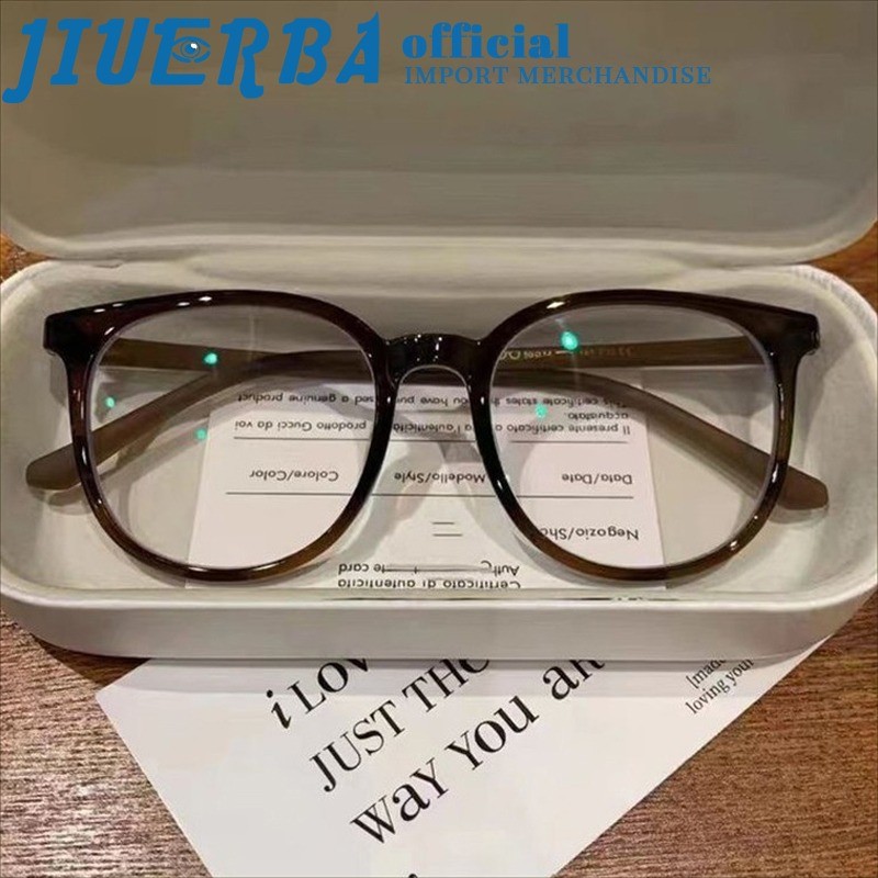 JIUERBA เฟรมใหญ่เบามาก -50~400° แว่นสายตาสั้น กรอบแว่นตา HD ป้องกันแสงสีฟ้าสำหรับผู้หญิง แว่นสายตา