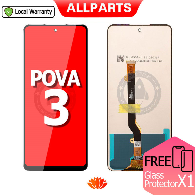 จอแสดงผลสําหรับ Tecno Pova 3 LF7n LCD Touch Screen Digitizer เปลี่ยน