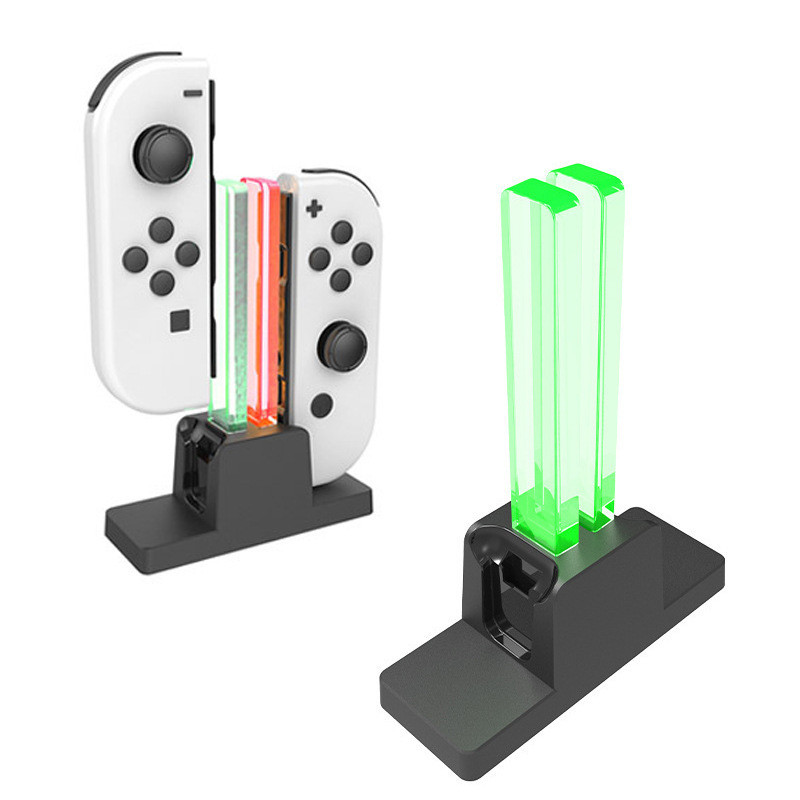 Switch OLED Small Handle joycon เครื่องชาร์จสี่สีสันสดใส NS แท่นชาร์จที่จับซ้ายขวา ที่ชาร์จคอลัมน์แส
