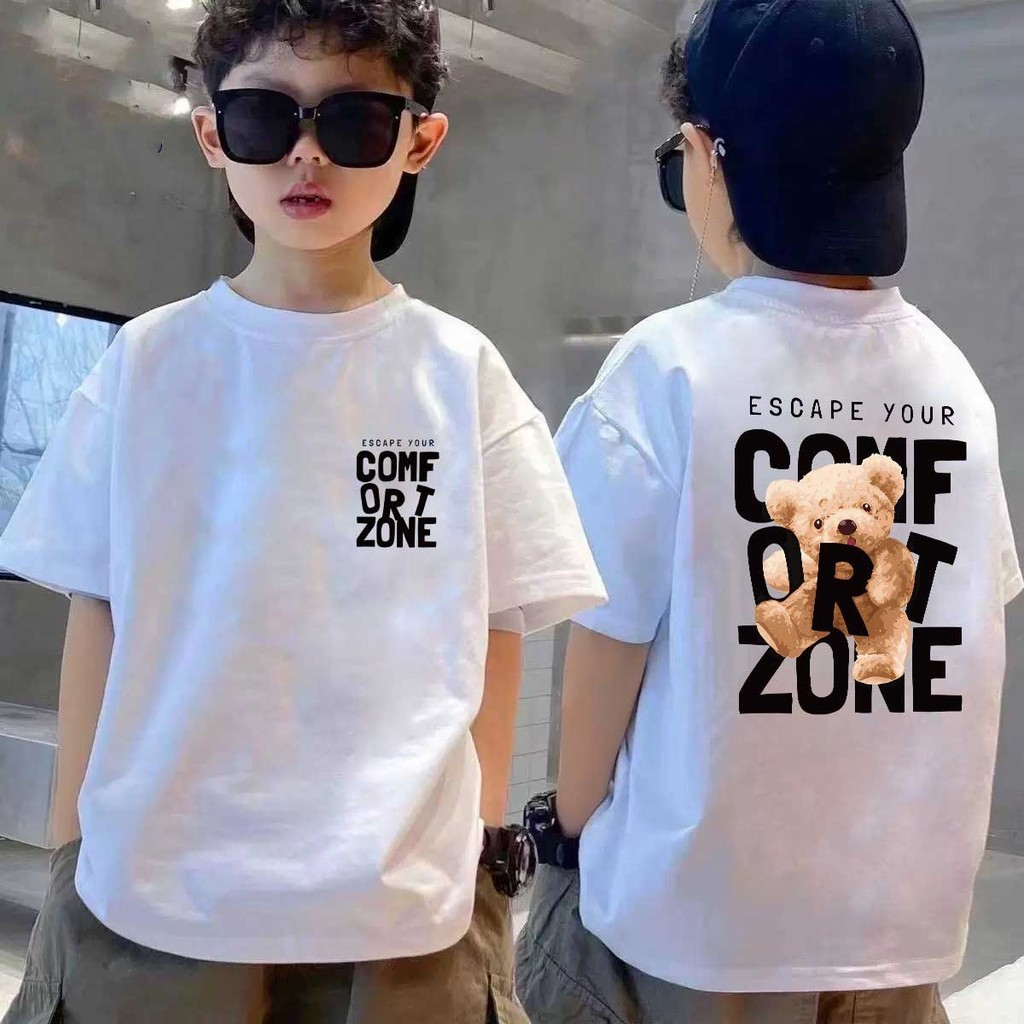 Yout-children เสื้อเด็ก KIDS แขนสั้น เสื้อคอกลม cotton ใส่สบาย น่ารัก  ขวบ boy/girl 'COMF BEAR' 2025