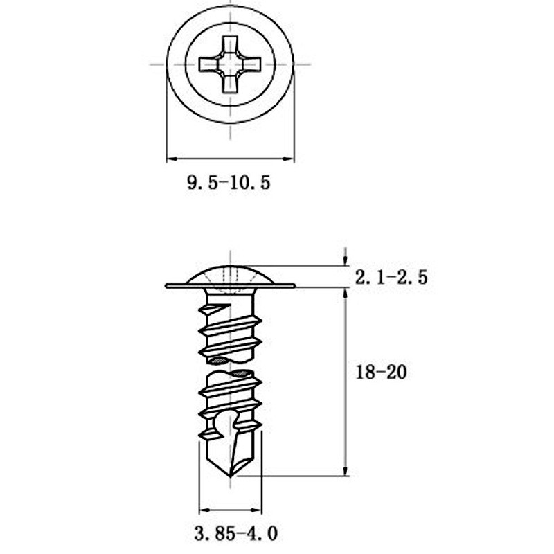 สกรูปลายสว่าน หัวเวเฟอร์ Wafer #8 1/2