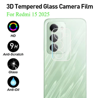 3 ชิ้น 3D กล้องเลนส์ป้องกันฟิล์มสําหรับ Redmi 15 Redmi15 15C 14C 14R 4G 5G 2025 กระจกนิรภัยโปร่งใสเต็มรูปแบบป้องกันปกหลัง