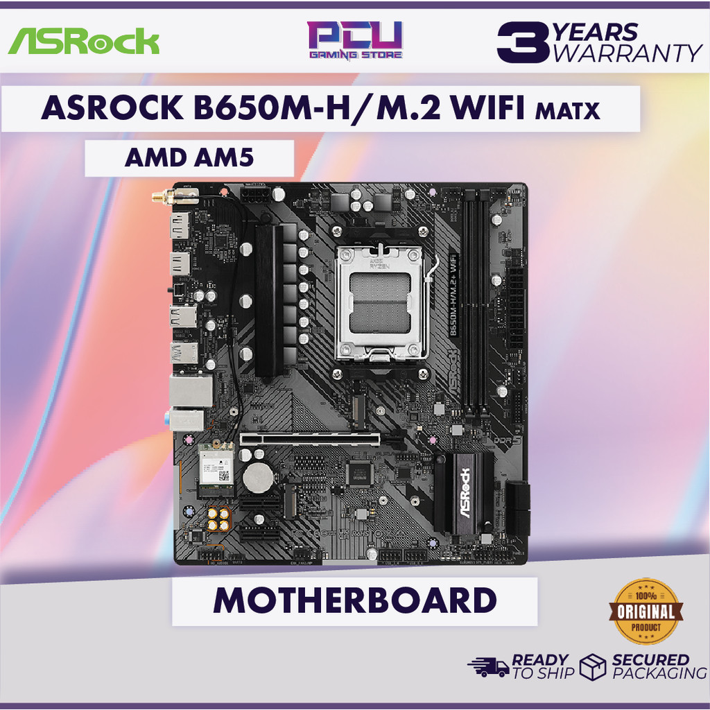 ASROCK B650M-H/M.2+ WiFi AM5 DDR5 MATX MOTHERBOARD