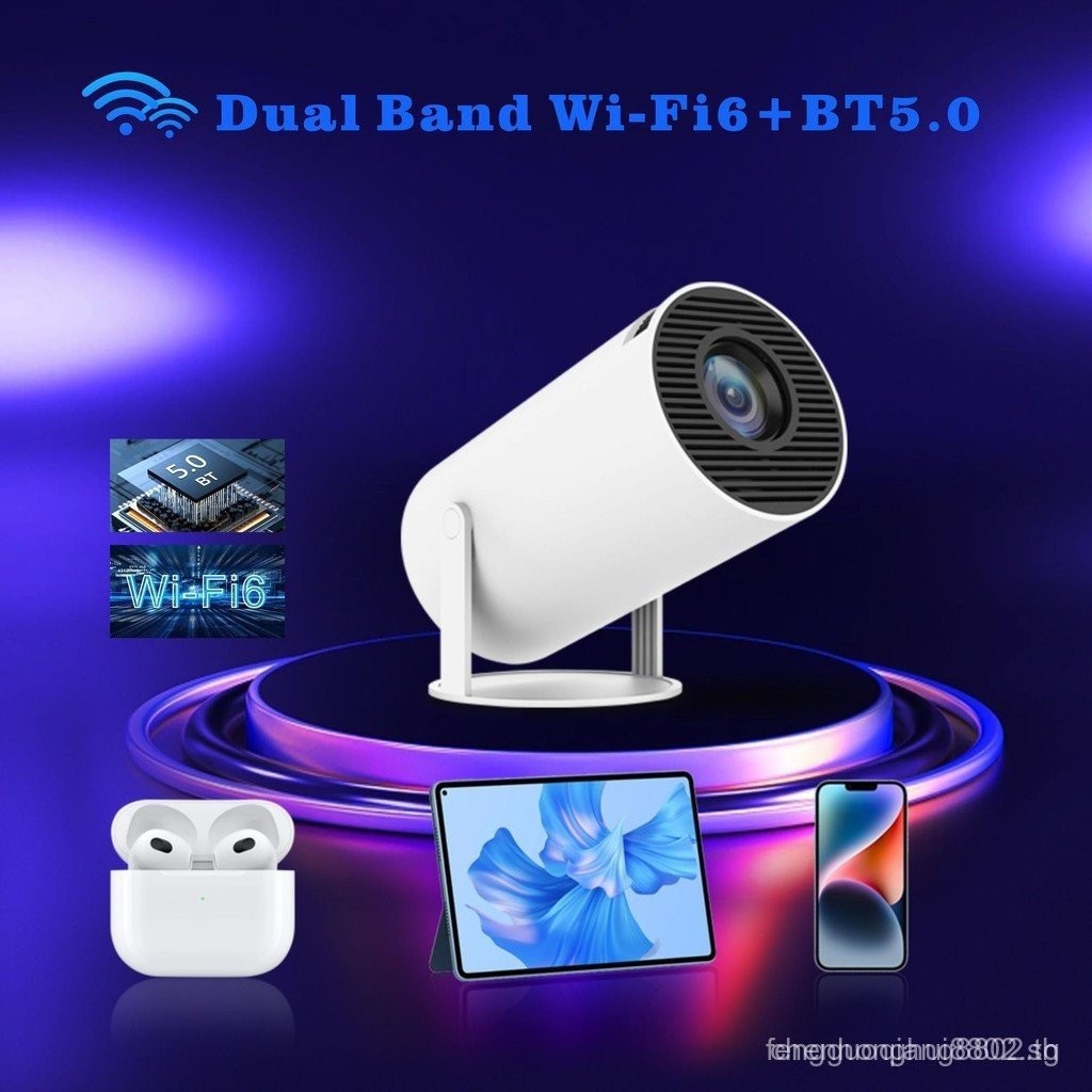 Hy300pro โปรเจคเตอร์ Home4K แบบพกพา LCD Ultra HD ห้องนั่งเล่น Wall Projection หน้าจอไร้สาย Mirroring