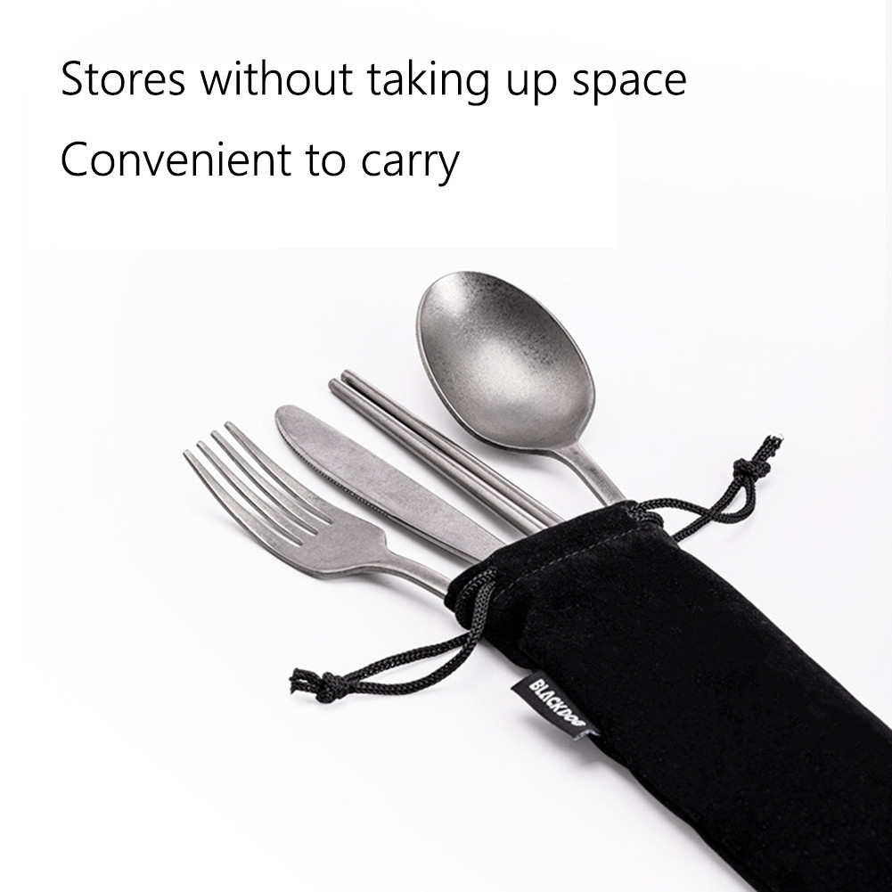 BLACKDOG Camping ชุดช้อนส้อมสเตนเลสพร้อมกระเป๋าเก็บของ ชุดช้อนส้อมสำหรับการตั้งแคมป์กลางแจ้ง - รูปที่ 6