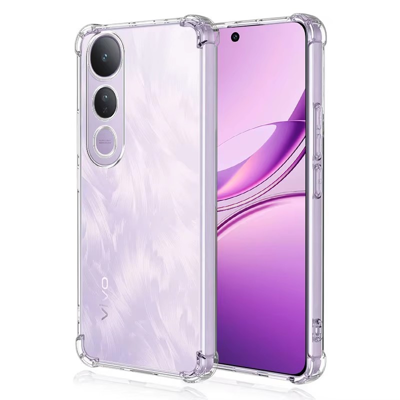 สําหรับ Vivo V50 Lite 5G V2440 ซิลิโคนเหลวใสแบบยืดหยุ่น Anti-Yellowing ฝาหลัง 4 มุมกรณีเยลลี่